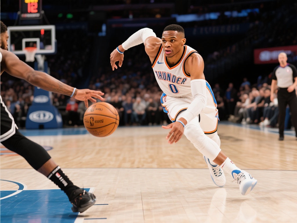 威少两次抢断妙传 助飞戈登双手暴扣 拉塞尔·威斯布鲁克一直以速度与爆发力著称